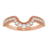 14K Rose 1/4 CTW Natural Diamond Contour Band