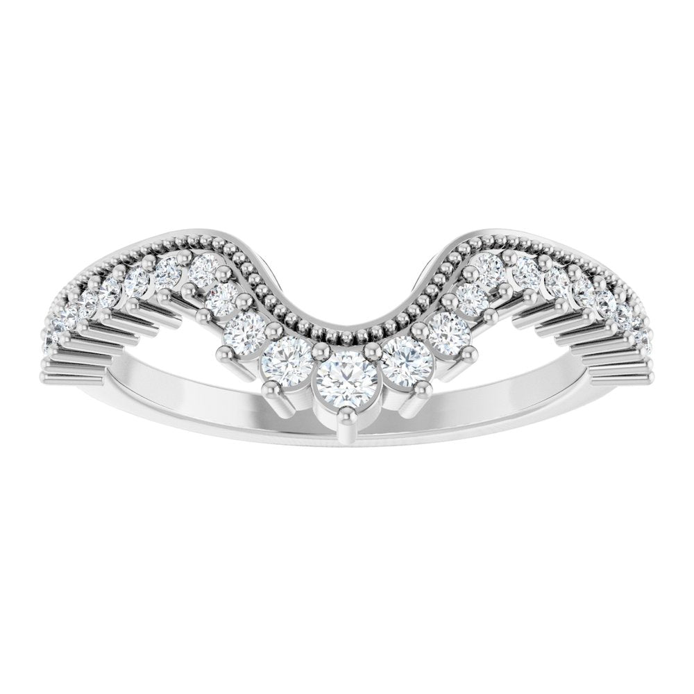 14K White Gold 1/4 CTW Natural Diamond Contour Band