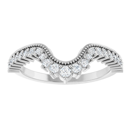 14K White Gold 1/4 CTW Natural Diamond Contour Band