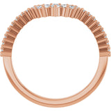 14K Rose 1/4 CTW Natural Diamond Contour Band