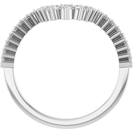 14K White Gold 1/4 CTW Natural Diamond Contour Band