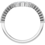 14K White Gold 1/4 CTW Natural Diamond Contour Band