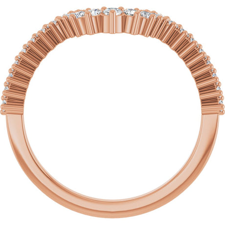 14K Rose Gold 1/4 CTW Natural Diamond Contour Band