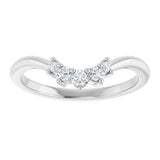 14K White Gold 1/8 CTW Natural Diamond Contour Band