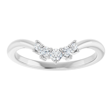 14K White Gold 1/8 CTW Natural Diamond Contour Band