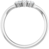 14K White Gold 1/8 CTW Natural Diamond Contour Band