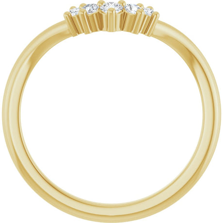 14K Yellow Gold 1/8 CTW Lab-Grown Diamond Contour Band