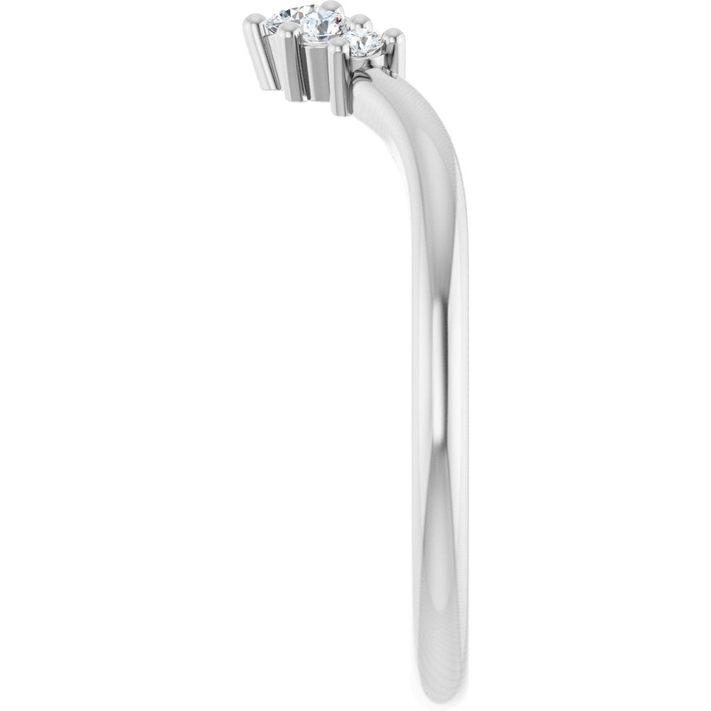 14K White Gold 1/8 CTW Natural Diamond Contour Band