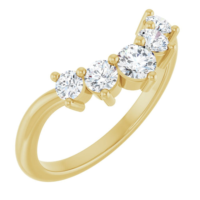14K Yellow Gold 1/2 CTW Natural Diamond Contour Band