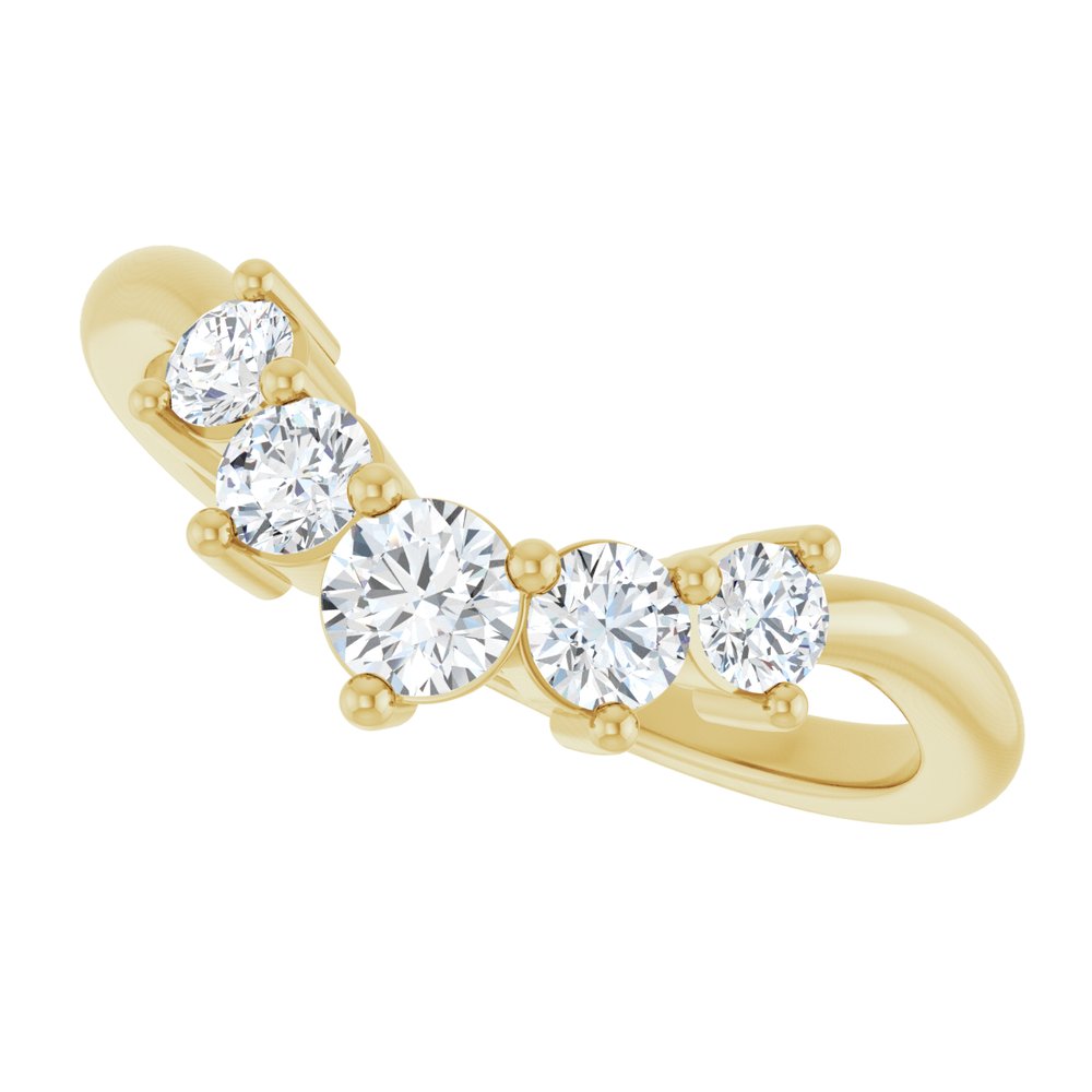 14K Yellow Gold 1/2 CTW Lab-Grown Diamond Contour Band
