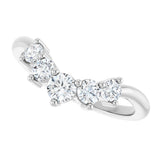 Platinum 1/2 CTW Natural Diamond Contour Band