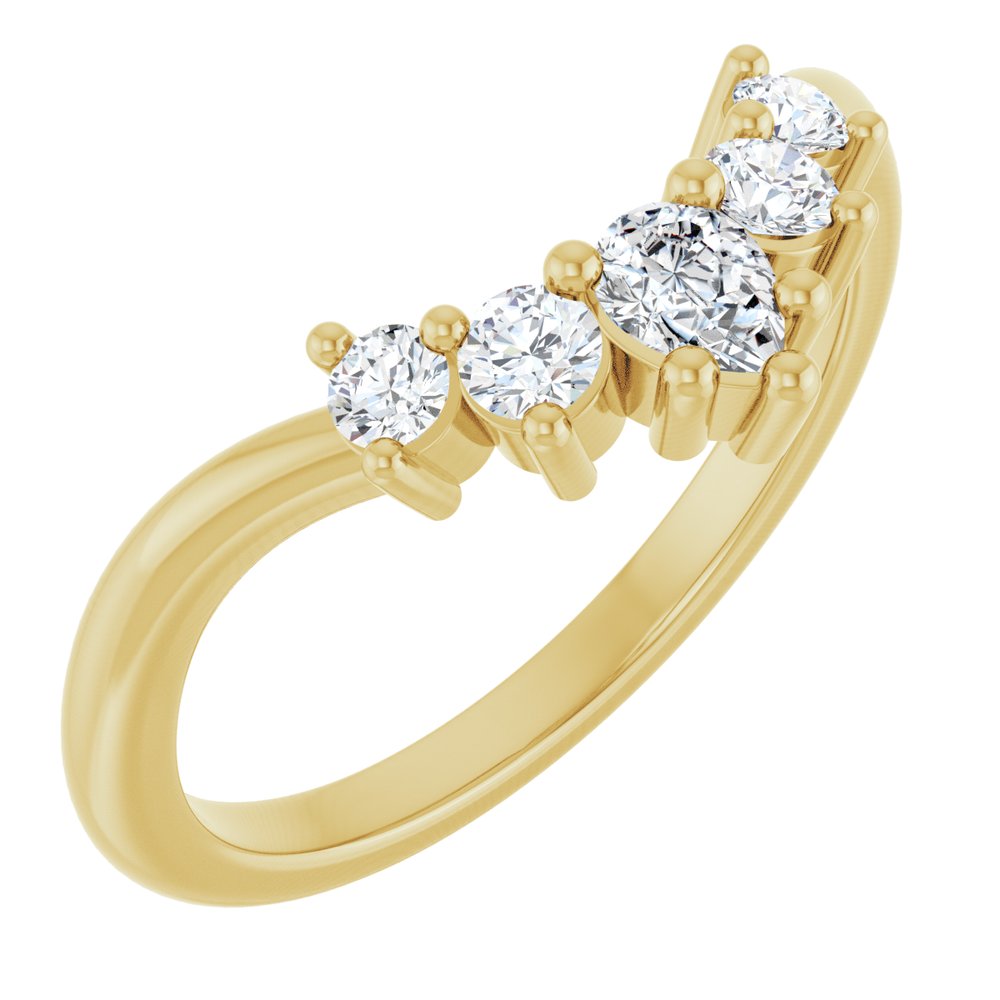 14K Yellow Gold 1/3 CTW Lab-Grown Diamond Contour Band