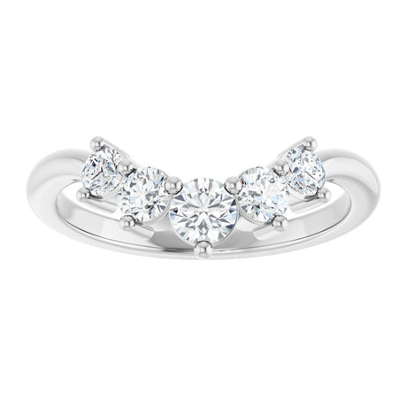 Platinum 1/2 CTW Natural Diamond Contour Band