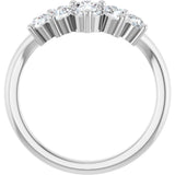 14K White Gold 3/4 CTW Lab-Grown Diamond Contour Band