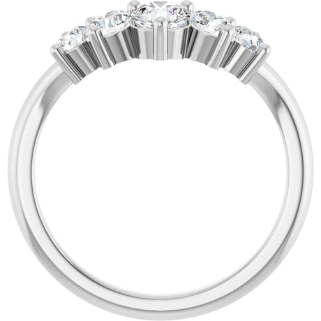 14K White Gold 3/4 CTW Lab-Grown Diamond Contour Band