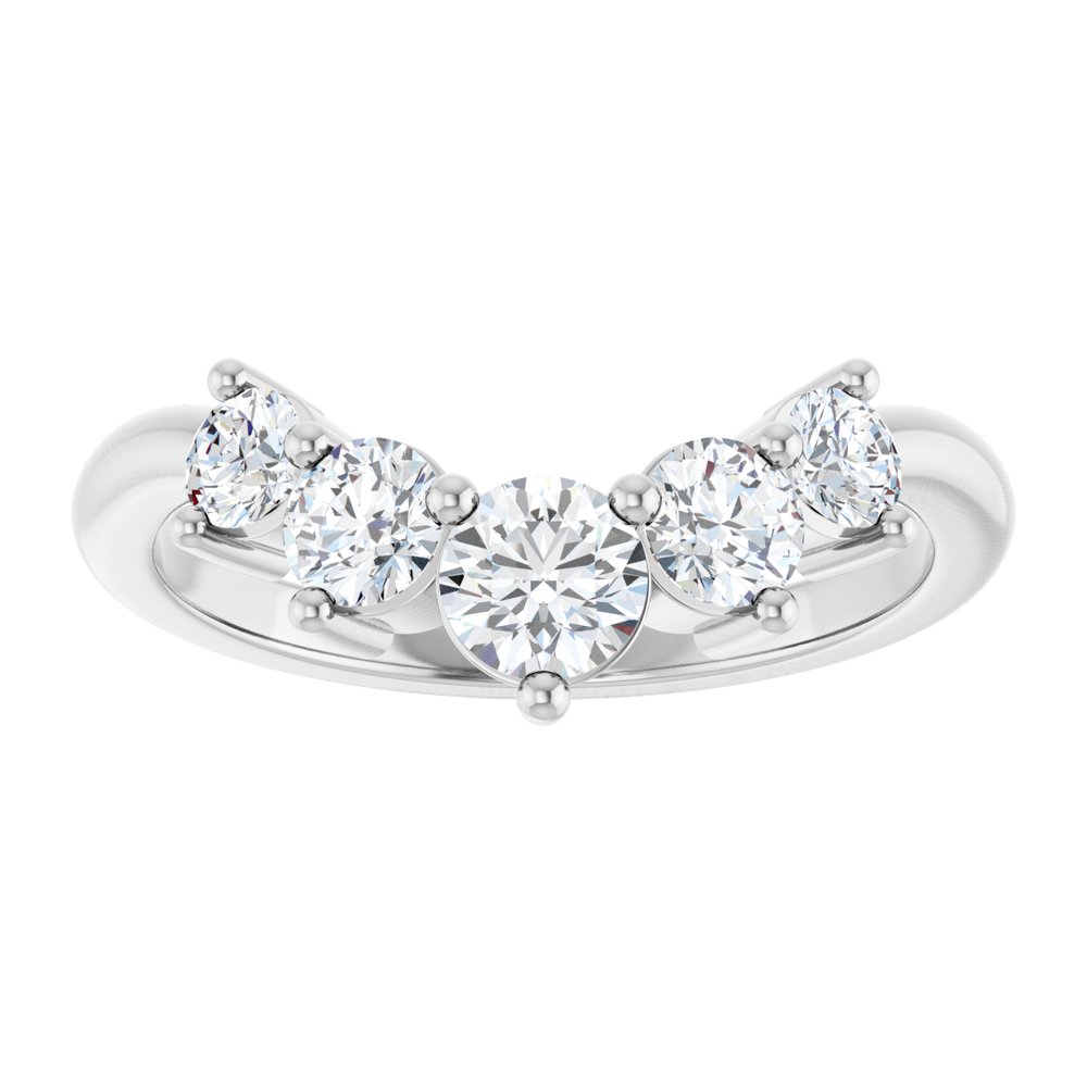 14K White Gold 3/4 CTW Lab-Grown Diamond Contour Band