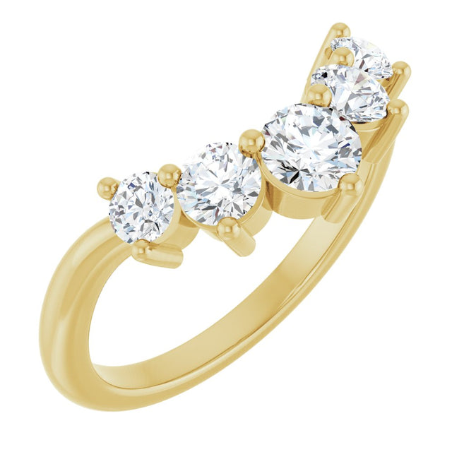 14K Yellow Gold 3/4 CTW Lab-Grown Diamond Contour Band