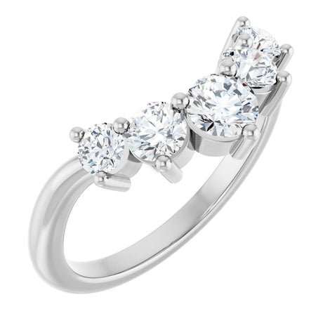 14K White Gold 3/4 CTW Lab-Grown Diamond Contour Band