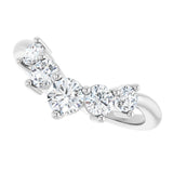 14K White Gold 3/4 CTW Lab-Grown Diamond Contour Band
