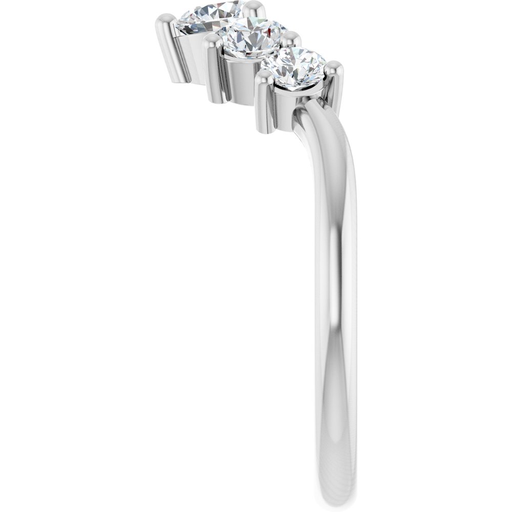 14K White Gold 3/4 CTW Lab-Grown Diamond Contour Band