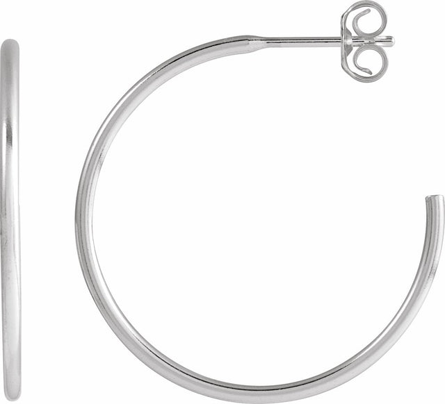 Sterling Silver 25 mm Hoop Earrings