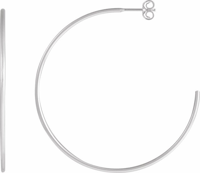 Sterling Silver 45 mm Hoop Earrings