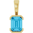14K Yellow Gold Lab-Grown Aqua Sapphire Charm/Pendant