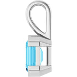 14K White Lab-Grown Aqua Sapphire Charm/Pendant
