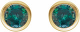 14K Yellow Lab-Grown Alexandrite Bezel-Set Earrings