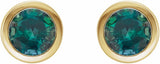 14K Yellow Gold Lab-Grown Alexandrite Bezel-Set Earrings