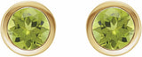 14K Yellow Natural Peridot Bezel-Set Earrings