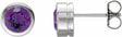 Platinum Natural Amethyst Bezel-Set Earrings