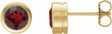 14K Yellow Gold Natural Mozambique Garnet Bezel-Set Earrings