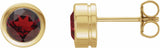 14K Yellow Gold Natural Mozambique Garnet Bezel-Set Earrings