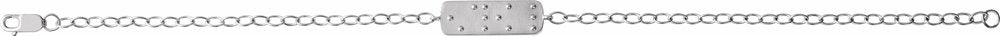 Sterling Silver Reversible Love Braille 7" Bracelet