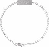 14K White Reversible Love Braille 7" Bracelet
