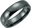 Black Titanium 6 mm Domed Polished Band Size 8.5