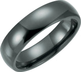 Black Titanium 6 mm Comfort-Fit Half Round Band Size 7.5