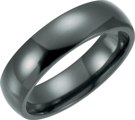 Black Titanium 6 mm Comfort-Fit Half Round Band Size 7.5