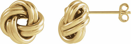 14K Yellow 10 mm Knot Earrings