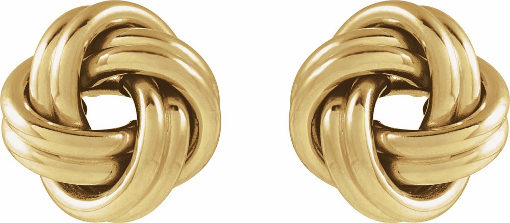 14K Yellow 10 mm Knot Earrings