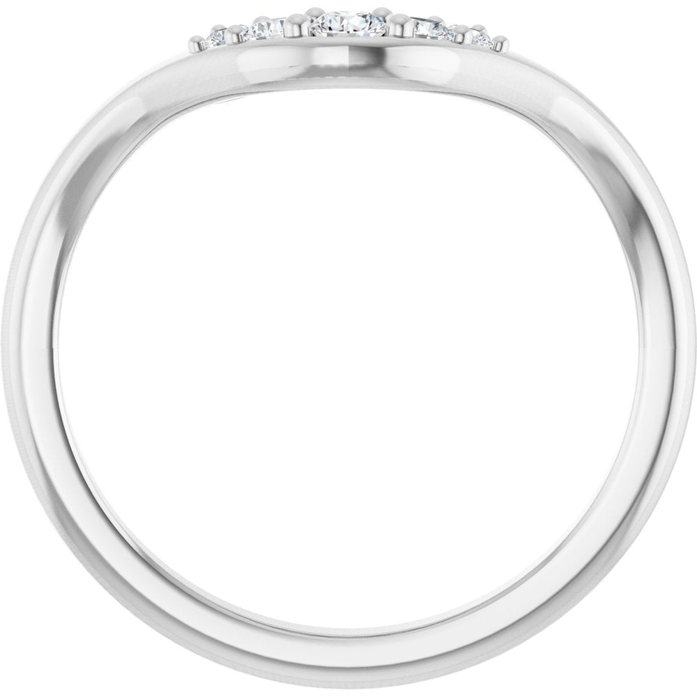 14K White 1/6 CTW Lab-Grown Diamond Contour Band