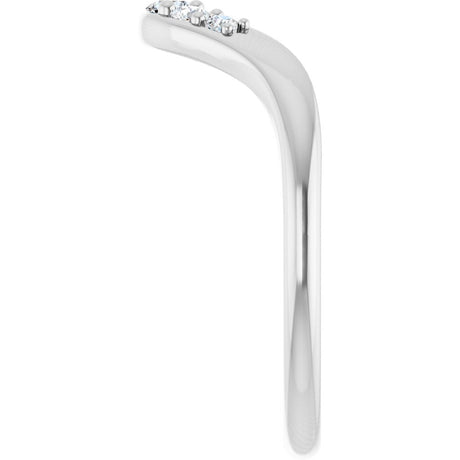 14K White 1/6 CTW Lab-Grown Diamond Contour Band