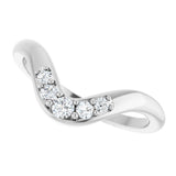 14K White 1/6 CTW Lab-Grown Diamond Contour Band