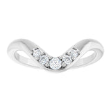 14K White 1/6 CTW Lab-Grown Diamond Contour Band