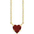 14K Yellow Gold Natural Mozambique Garnet Solitaire 18" Necklace