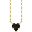 14K Yellow Gold Natural Onyx Solitaire 18" Necklace