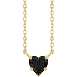 14K Yellow Gold Natural Onyx Solitaire 18" Necklace