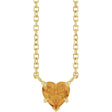 14K Yellow Gold Natural Citrine Solitaire 18" Necklace