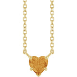 14K Yellow Gold Natural Citrine Solitaire 18" Necklace
